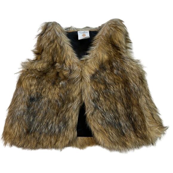 Starting Out Brown & Black Faux-Fur Vest, Size 6MO, NWOT! - Picture 1 of 3
